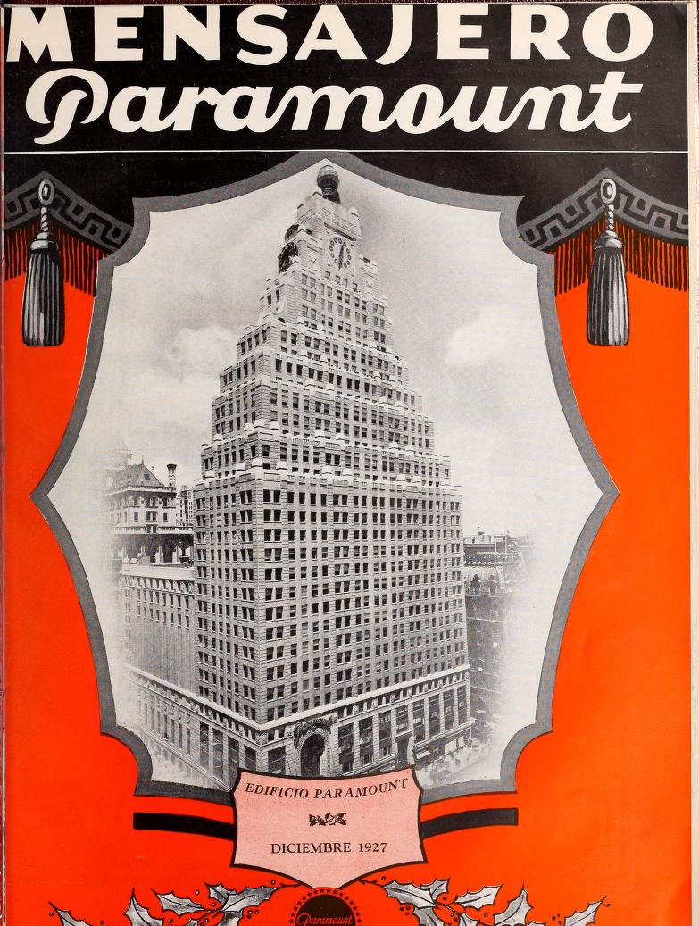 MENSAJERO PARAMOUNT magazine side cover December 1927