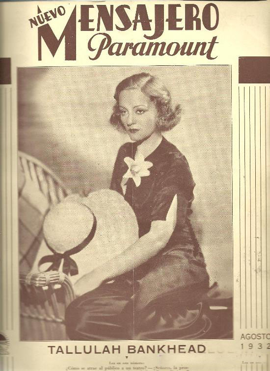 MENSAJERO PARAMOUNT magazine side cover August 1932
