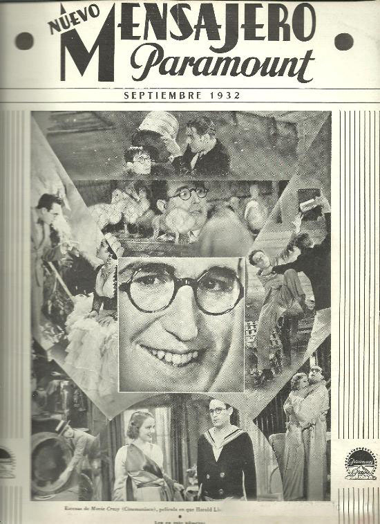 MENSAJERO PARAMOUNT magazine side cover September 1932