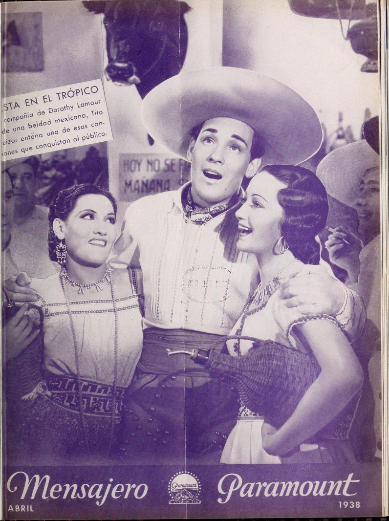 MENSAJERO PARAMOUNT magazine side cover  Vol 23 # 4 April 1938