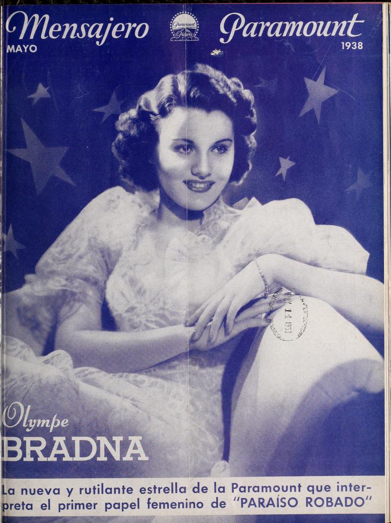 MENSAJERO PARAMOUNT magazine side cover  Vol 23 # 5 May 1938