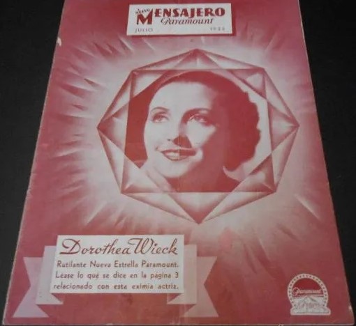 MENSAJERO PARAMOUNT magazine side cover  July 1933