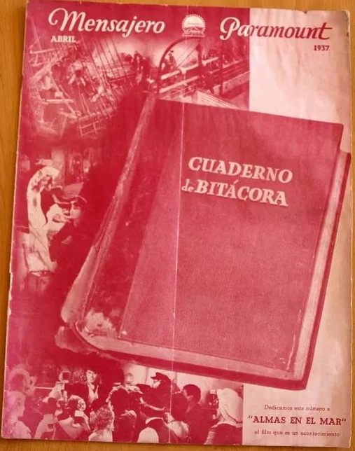 MENSAJERO PARAMOUNT magazine side cover  Vol 22 # 4  April 1937