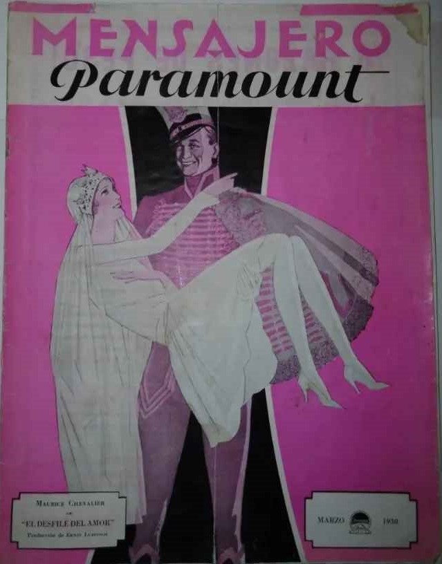 MENSAJERO PARAMOUNT magazine side cover  March 1930