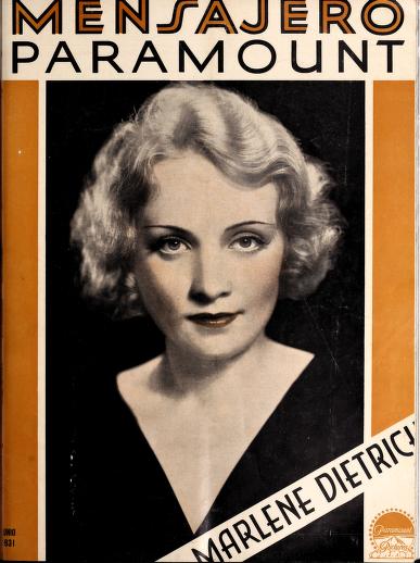 MENSAJERO PARAMOUNT magazine side cover Issue 6  June 1931