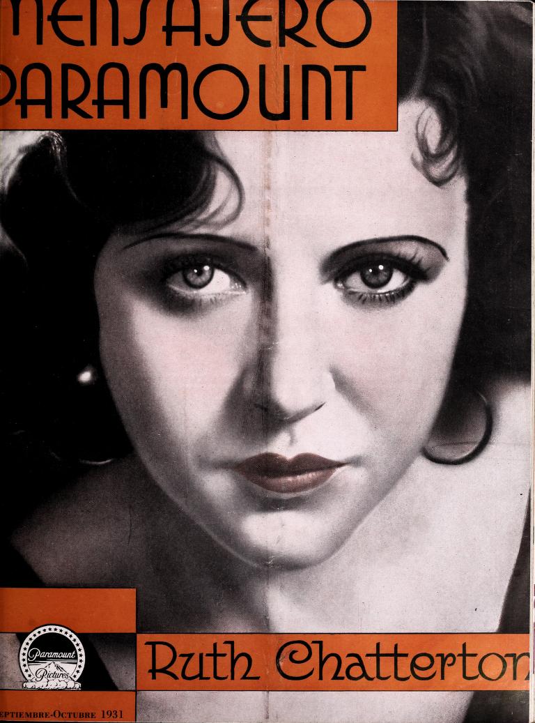 MENSAJERO PARAMOUNT magazine side cover Issue 3-4  September/October 1931