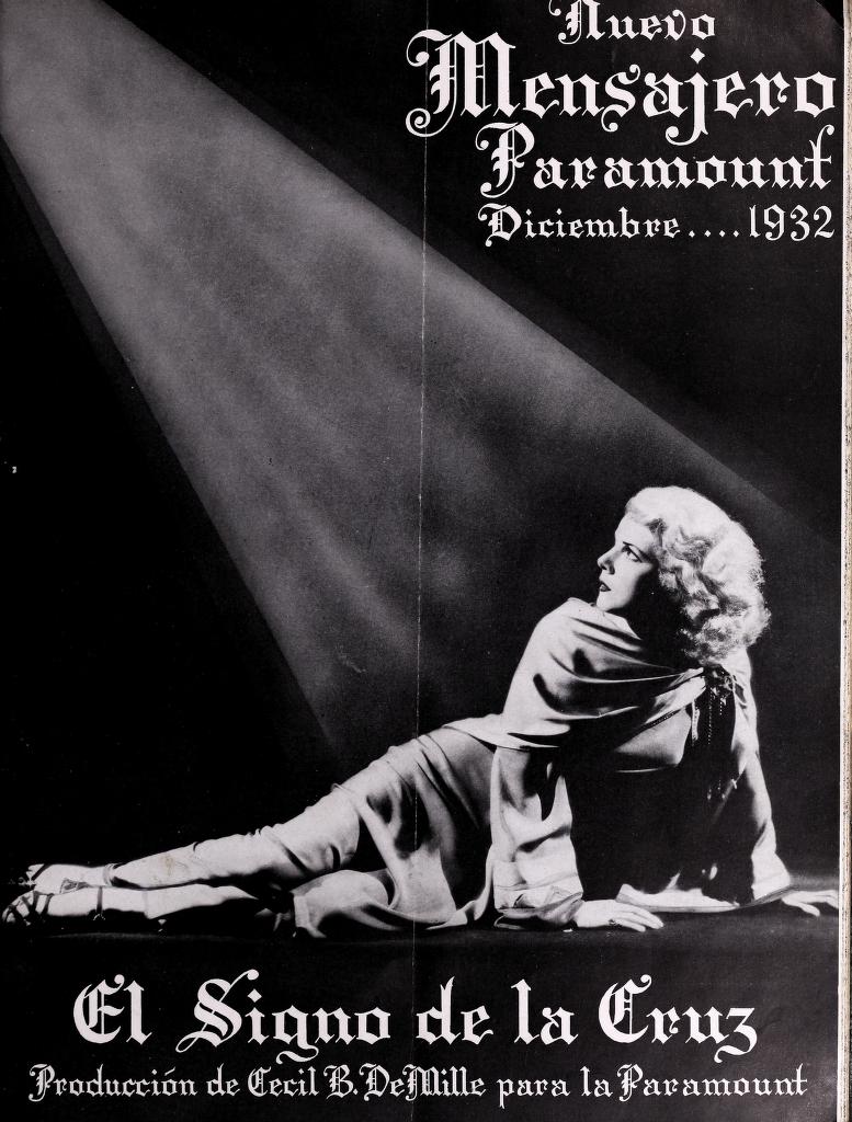 MENSAJERO PARAMOUNT magazine side cover Issue 6  December 1932