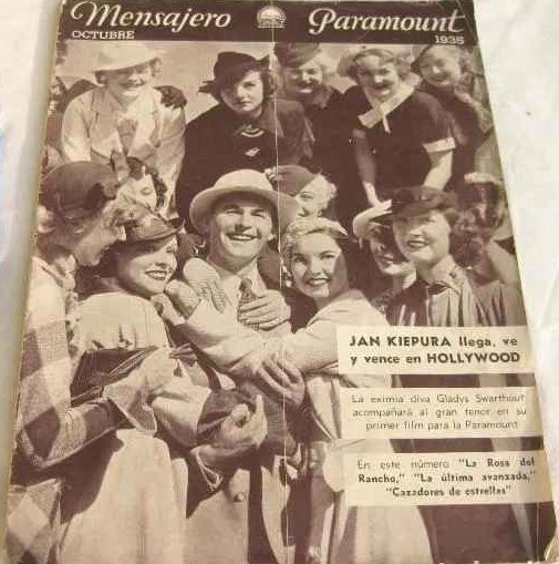 MENSAJERO PARAMOUNT magazine side cover  October 1935