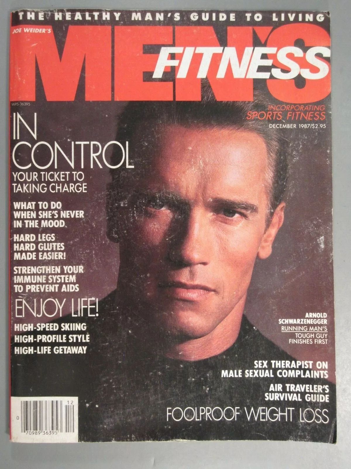 MENS FITNESS magazine side cover  Vol 3 No  11  December 1987