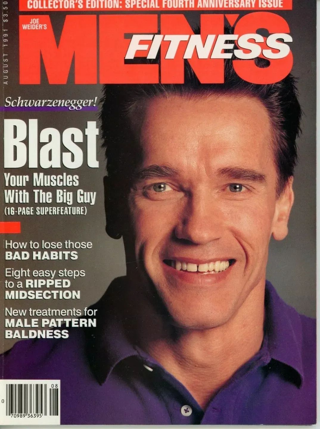 MENS FITNESS magazine side cover  August 1991