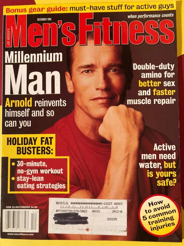 MENS FITNESS magazine side cover  December 1999