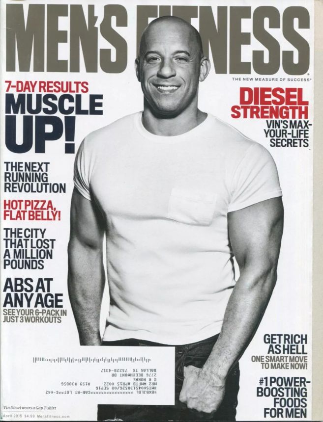 MENS FITNESS magazine side cover  April 2015