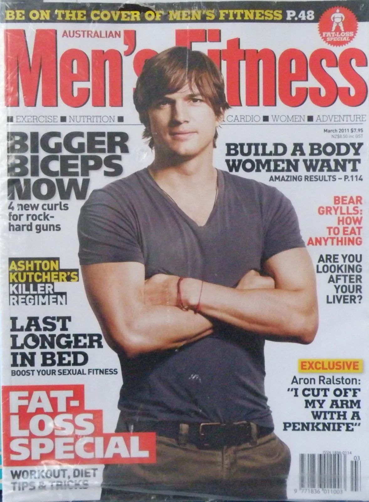 MENS FITNESS AUSTRALIA magazine side cover  March 2011