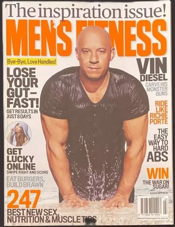 MENS FITNESS AUSTRALIA magazine side cover  March 2017