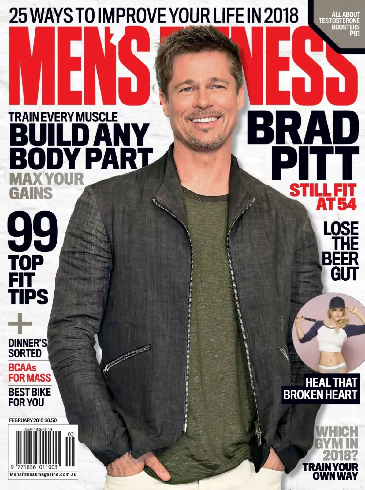 MENS FITNESS AUSTRALIA magazine side cover  February 2018