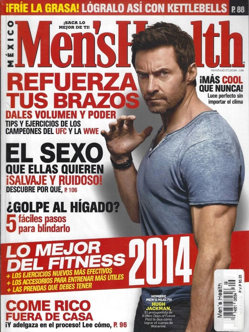 MENS HEALTH MEXICO magazine side cover  August 2014