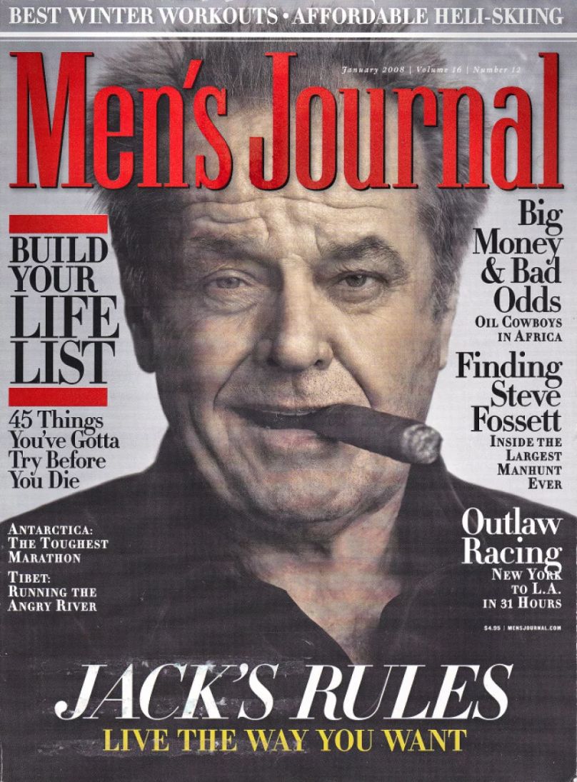 MENS JOURNAL USA magazine side cover  January 2008