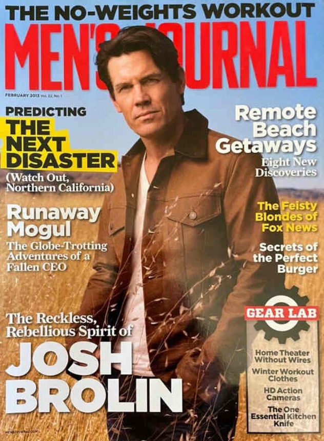 MENS JOURNAL USA magazine side cover  February 2013