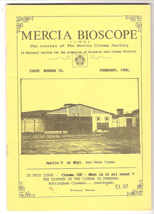 MERCIA BIOSCOPE magazine side cover Issue 58 February 1996