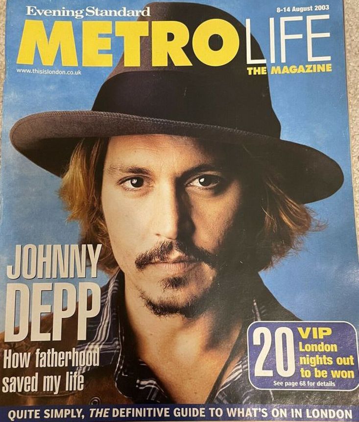 EVENING STANDARD METRO LIFE magazine side cover 8 August 2003