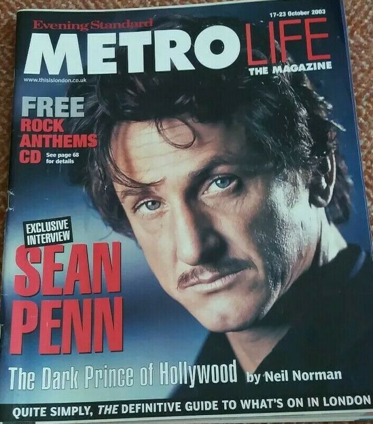 EVENING STANDARD METRO LIFE magazine side cover 17 October 2003
