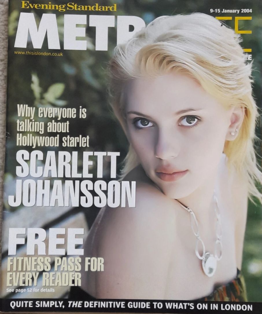 EVENING STANDARD METRO LIFE magazine side cover 9 January 2004