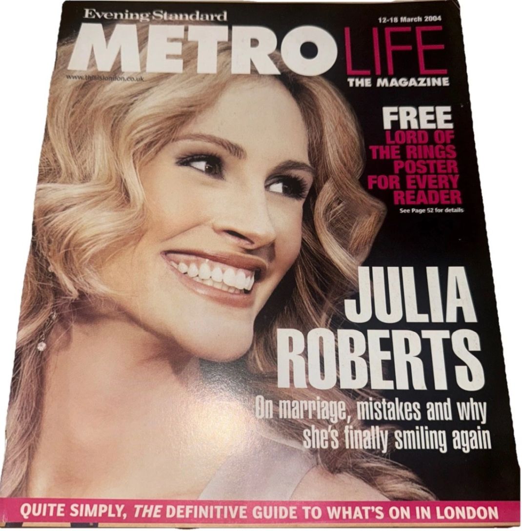 EVENING STANDARD METRO LIFE magazine side cover 12 March 2004