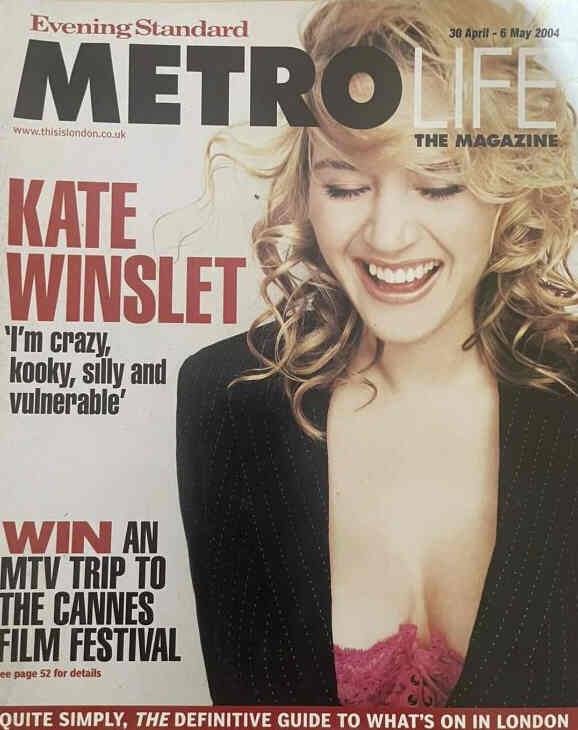 EVENING STANDARD METRO LIFE magazine side cover 30 April 2004