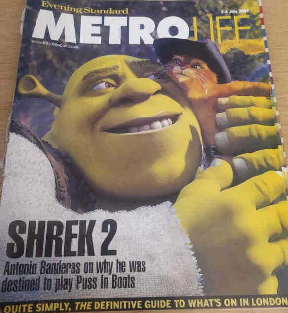 EVENING STANDARD METRO LIFE magazine side cover 2 July 2004