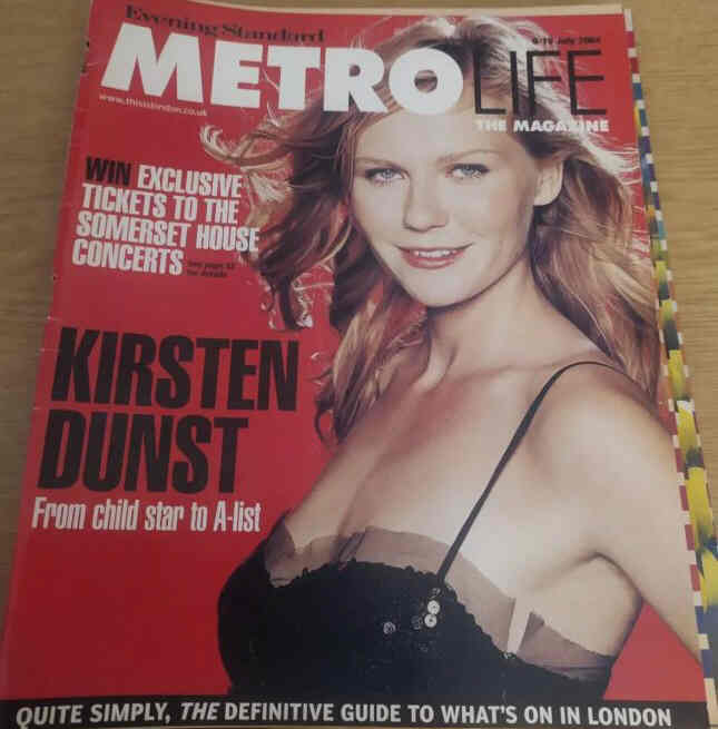 EVENING STANDARD METRO LIFE magazine side cover 9 July 2004