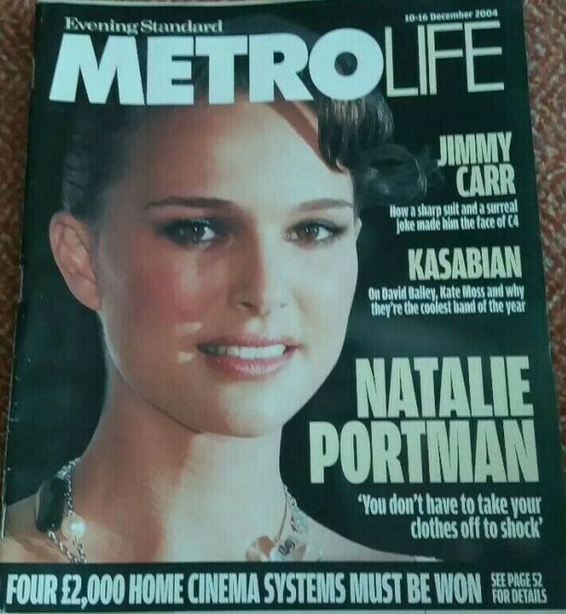 EVENING STANDARD METRO LIFE magazine side cover 10 December 2004