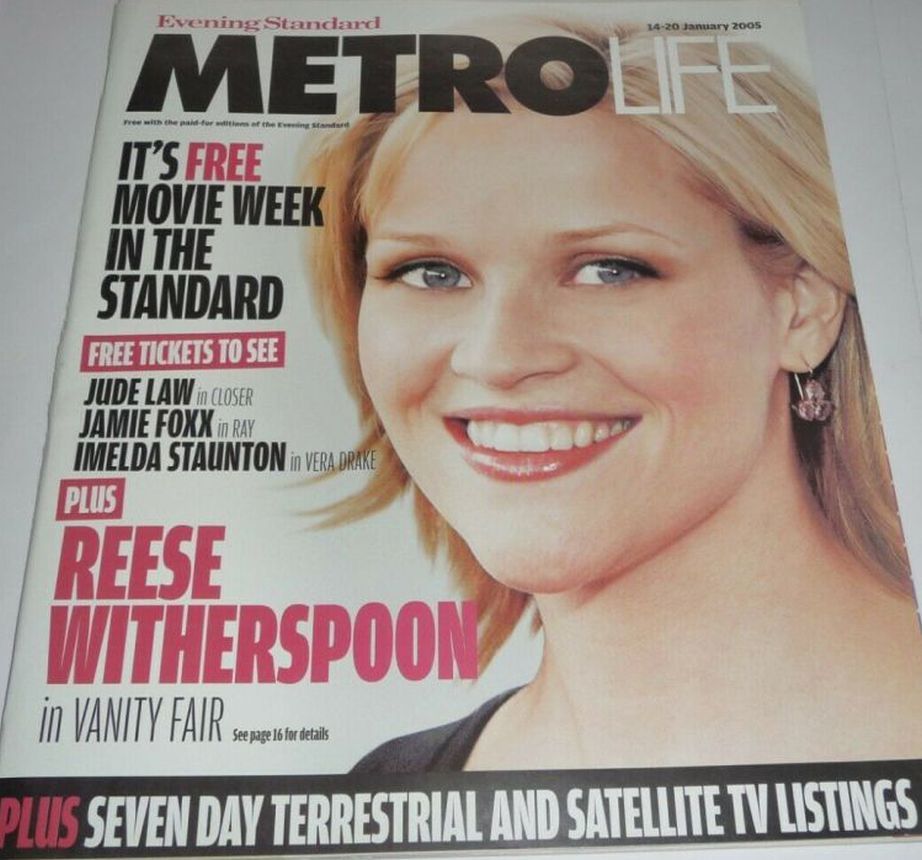 EVENING STANDARD METRO LIFE magazine side cover 14 January 2005