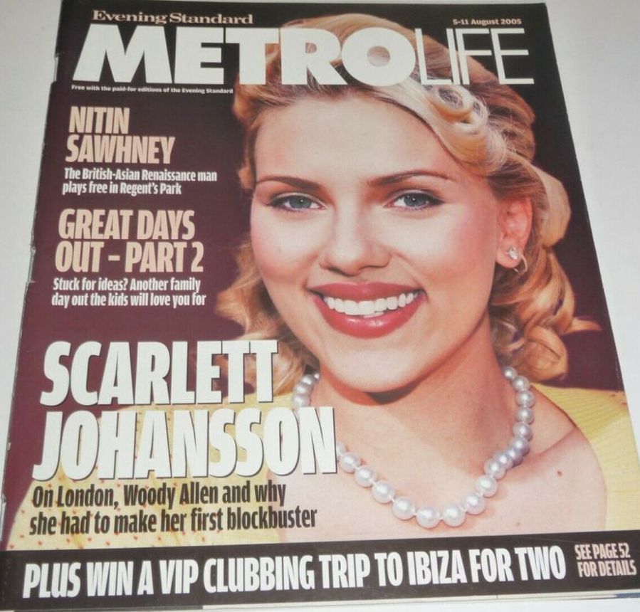 EVENING STANDARD METRO LIFE magazine side cover 5 August 2005