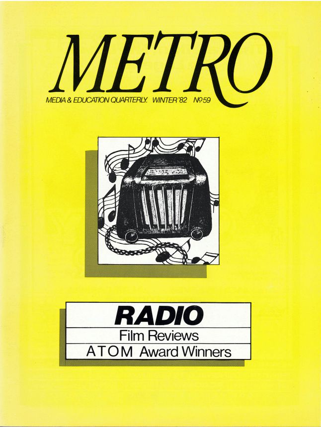 METRO magazine side cover Issue 59   1982