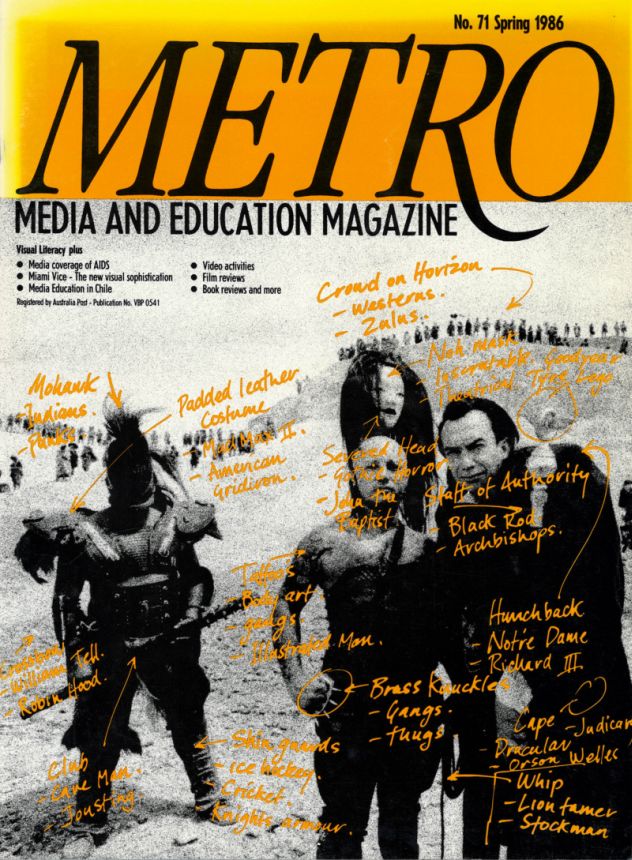 METRO magazine side cover Issue 71   1986