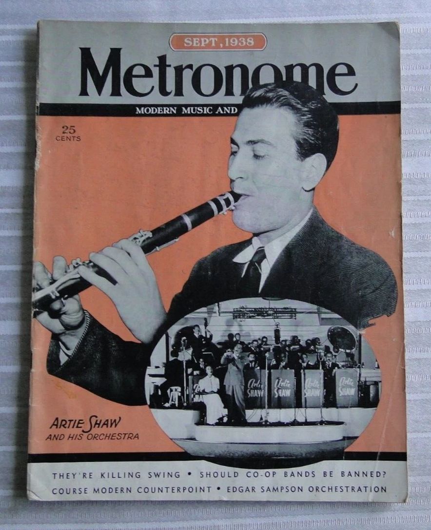 METRONOME magazine side cover  September 1938