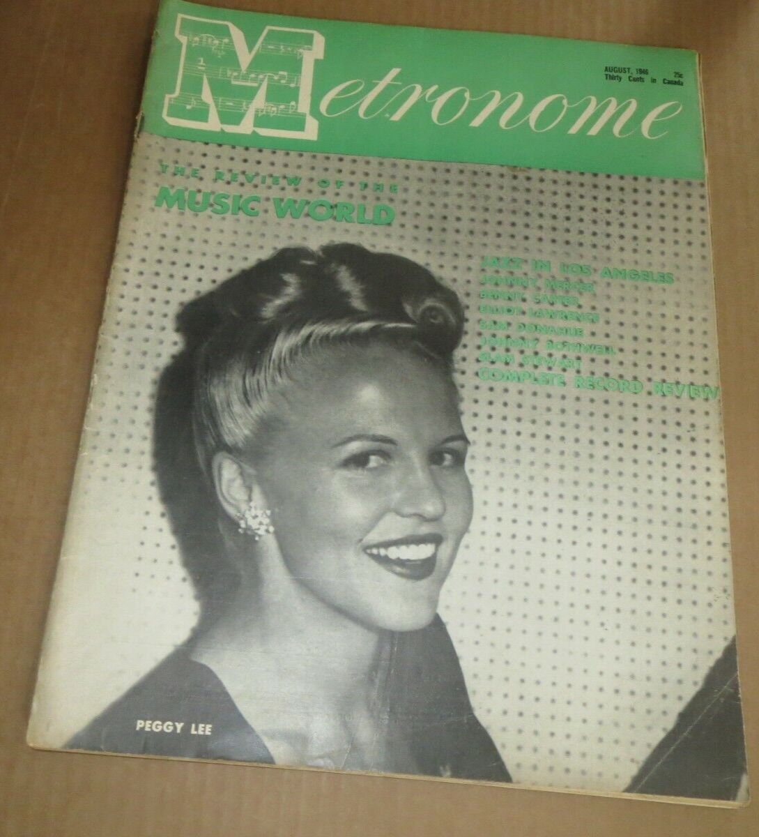 METRONOME magazine side cover  August 1946