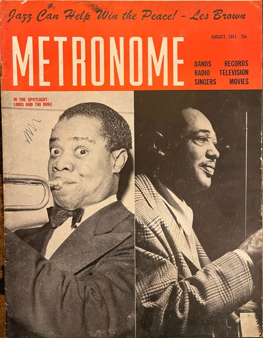 METRONOME magazine side cover  August 1951