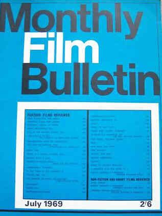 MONTHLY FILM BULLETIN magazine side cover Issue 426 July 1969