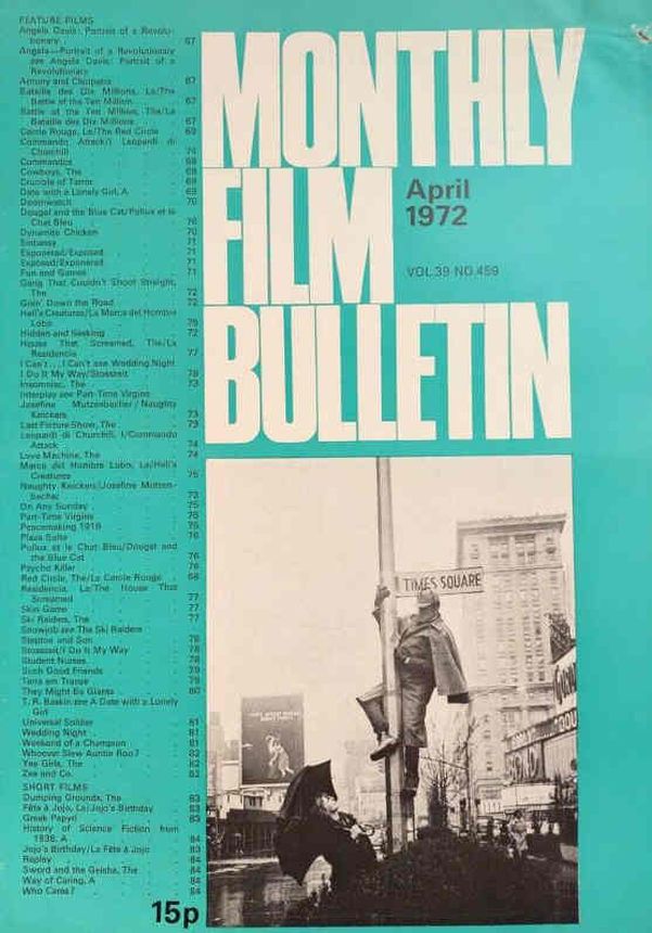 MONTHLY FILM BULLETIN magazine side cover Issue 459 April 1972