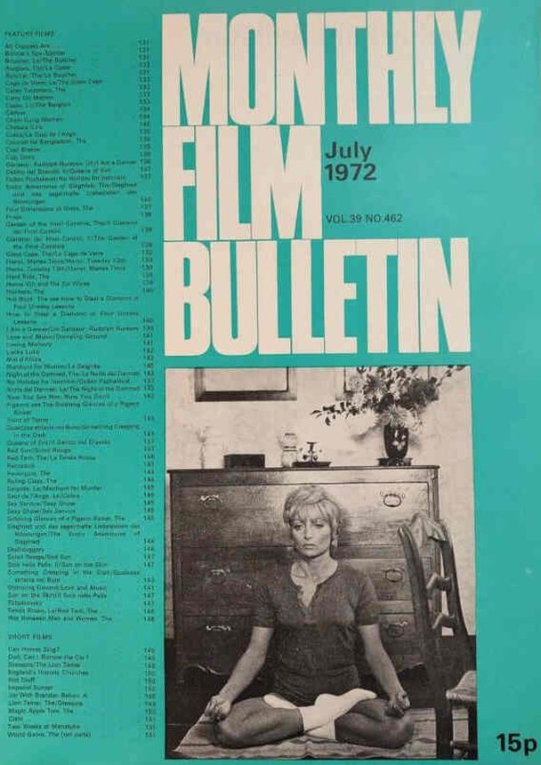 MONTHLY FILM BULLETIN magazine side cover Issue 462 July 1972