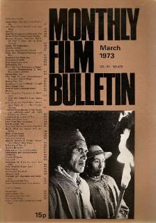 MONTHLY FILM BULLETIN magazine side cover Issue 470 March 1973