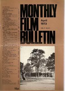 MONTHLY FILM BULLETIN magazine side cover Issue 471 April 1973