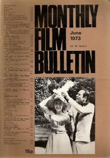 MONTHLY FILM BULLETIN magazine side cover Issue 473 June 1973