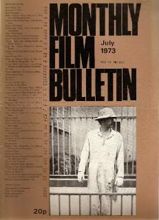 MONTHLY FILM BULLETIN magazine side cover Issue 474 July 1973