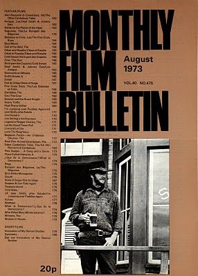 MONTHLY FILM BULLETIN magazine side cover Issue 475 August 1973