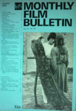 MONTHLY FILM BULLETIN magazine side cover Issue 504 January 1976