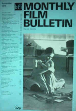 MONTHLY FILM BULLETIN magazine side cover Issue 514 November 1976