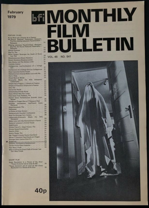 MONTHLY FILM BULLETIN magazine side cover Issue 541 February 1979