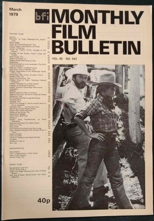 MONTHLY FILM BULLETIN magazine side cover Issue 542 March 1979